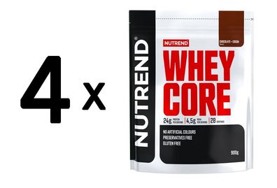 4 x Nutrend Whey Core, Chocolate & Cocoa - 900g