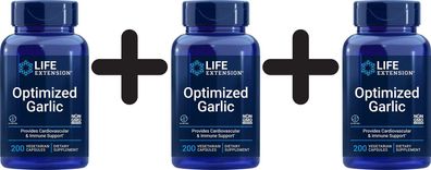 3 x Life Extension Optimized Garlic - 200 vcaps