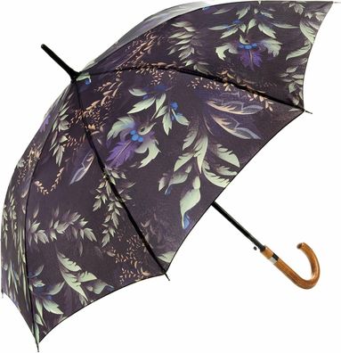 Mary Sam´s Regenschirm Stockschirm Blumenmuster Grün Lila Damen Herren Leicht