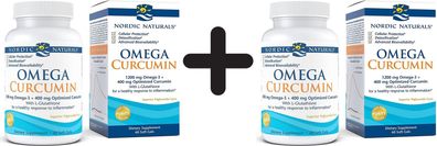 2 x Nordic Naturals Omega Curcumin, 1000mg - 60 softgels