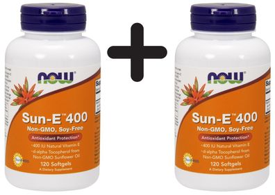 2 x NOW Foods Sun-E, 400 IU - 120 softgels