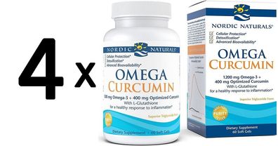 4 x Nordic Naturals Omega Curcumin, 1000mg - 60 softgels