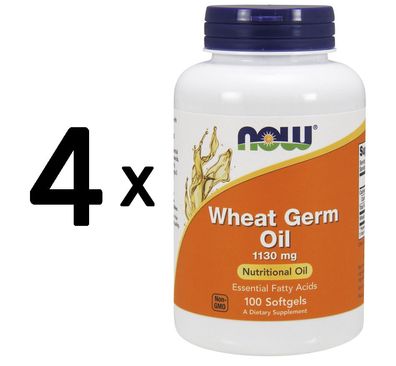 4 x NOW Foods Wheat Germ Oil, 1130mg - 100 softgel
