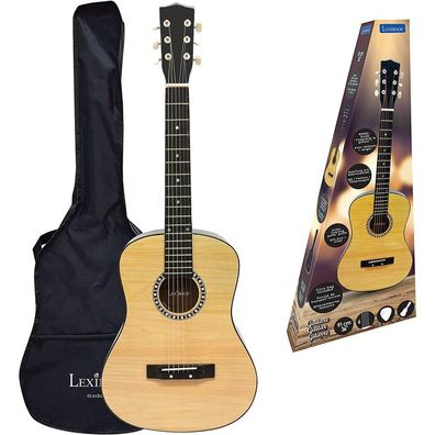 Lexibook K2200 Wooden Acoustic Guitar, 36'', Learning Guide, 6 Nylon Strings