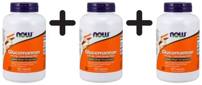 3 x NOW Foods Glucomannan, 575mg from Konjac Root - 180 caps