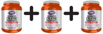 3 x NOW Foods Micronized Creatine Monohydrate - 1000g