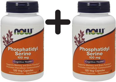 2 x NOW Foods Phosphatidyl Serine, 100mg - 120 vcaps