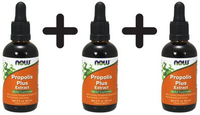 3 x NOW Foods Propolis Plus Extract - 60 ml