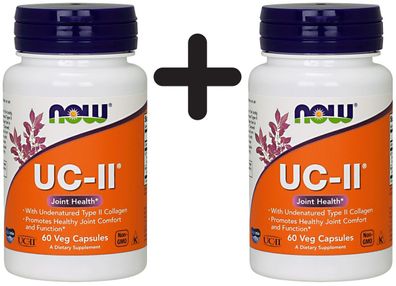 2 x NOW Foods UC-II Undenatured Type II Collagen - 60 vcaps