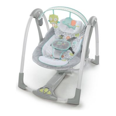 Schaukelstuhl Compact Swing - Hugs & Hoots Grau Weiß Baby