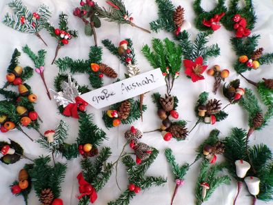 alte künstliche Tannenzweige Watte Zapfen Glocke Watte Tischdeko 40/50er Jahre