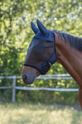 Covalliero Fliegenschutzmaske SuperFly mit Ohrenschutz navy