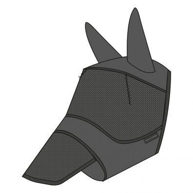 Equithéme Fliegenmaske Soft mit festem Nasenteil schwarz