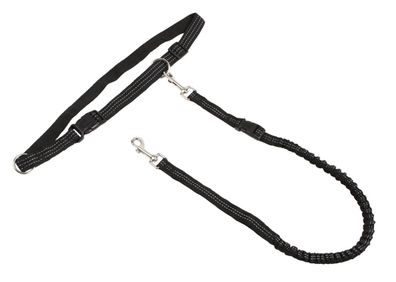 Kerbl Hundeleine Joggingleine schwarz mit Hüftgurt