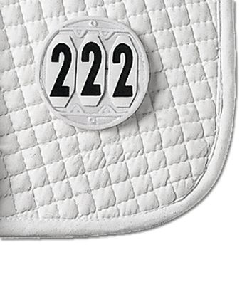 Waldhausen Startnummern mit Klett rund weiß für Schabracke