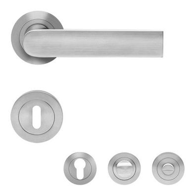 Karcher Türdrücker-Rosetten-Garnitur ER51 London Edelstahl matt Türgriff Klinke