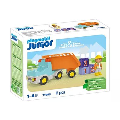Playmobil 71685 Junior: Kipplaster, Konstruktionsspielzeug