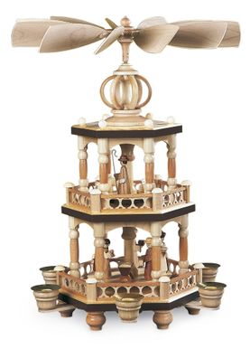 Tischpyramide Heilige Geschichte 2-stöckig natur (LxBxH):28x28x40cm NEU