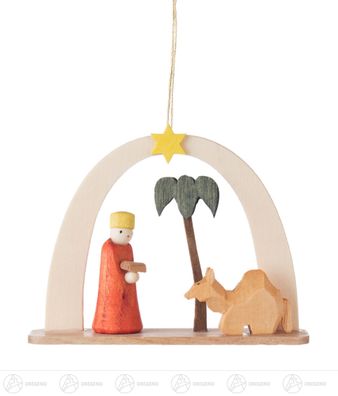 Baumschmuck Behang König mit Kamel BxHxT 7 cmx5,5 cmx2 cm NEU Erzgebirge