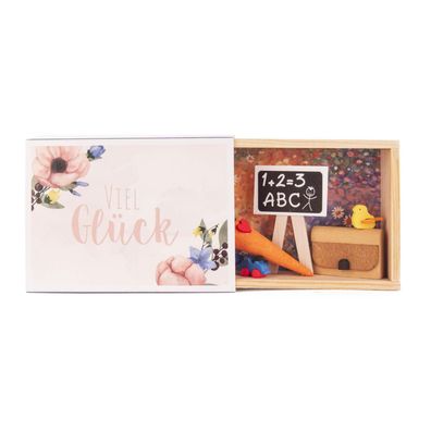 Zündholzschachtel Glückwunschkästel Schulanfang BxHxT 9,4x6,6x2,9cm NEU Streichho