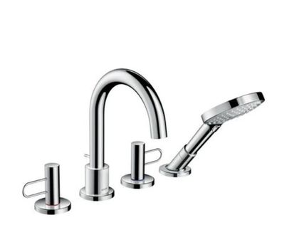 Hansgrohe 4-Loch Wannenarmatur - Axor Uno F-Set, Brushed Nickel - 38445820
