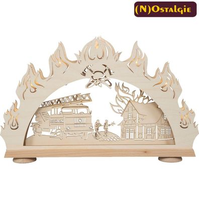 3D-Lichterbogen "Feuerwehr",7-flammig elektrisch beleuchtet BxHxT 52x32x4,5cm NE