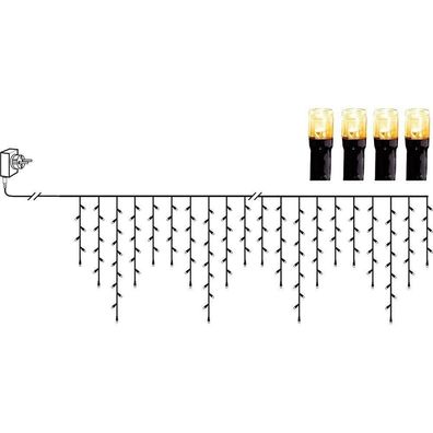 LED Eisregen Lichterkette 960er golden warmweiß 2390x55cm Kabel schwarz 594-21-1