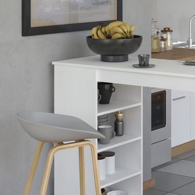 Bartisch 120x50 cm Holz Eiche Natur Weiß Esstisch Hochtisch Holztisch