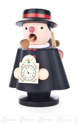 Räuchermann Uhrenhändler BxHxT 8 cmx10 cmx10 cm NEU Erzgebirge Rauchmann