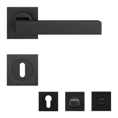 Karcher Türdrücker-Rosetten-Garnitur ER46Q Seattle Kosmos Schwarz Türgriff