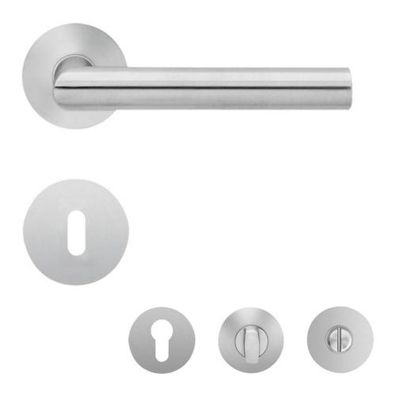 Karcher Türdrücker flächenbündige Rosetten-Garnitur EPL28 Rhodos Edelstahl matt