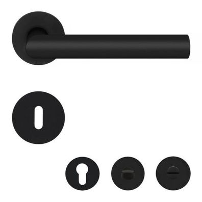 Karcher Türdrücker flächenbündige Rosetten-Garnitur EPL28 Rhodos schwarz Klinke