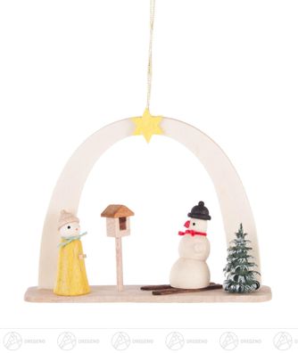 Baumschmuck Behang Schneemann mit Vogelhaus BxHxT 7 cmx5,5 cmx2 cm NEU Erzgebirge Ch