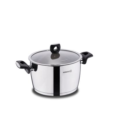 Korkmaz Nora Kochtopf ø16cm - Kasserolle aus 18/10-Edelstahl, Induktionsgeeignet