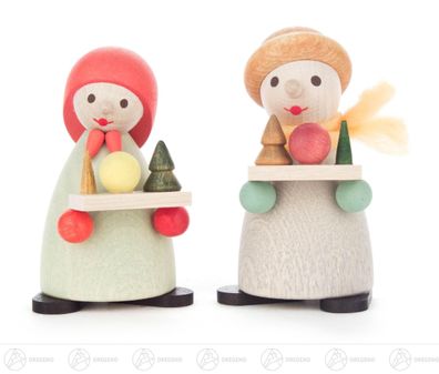 Weihnachtliche Miniatur Striezelkinder (2) BxHxT 3 cmx7 cmx3 cm NEU Erzgebirge