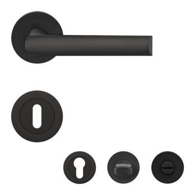 Karcher Türdrücker-Rosetten-Garnitur ER55 Paris Kosmos schwarz Türgriff Klinke