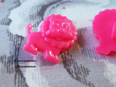 1Kunststoffkinderknopf Löwe pink 18x7mm Öse 4mm Nr1134