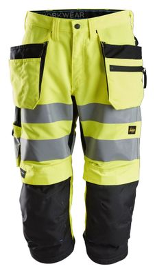 Snickers LiteWork Hi-Vis Piratenhose m. Holstertaschen, Kl. 2, EN 14404, 20471