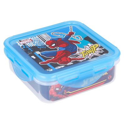 Spiderman Kinder Brotdose – 500 ml Quadratische Lunchbox für Snacks & Mahlzeiten