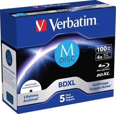 Verbatim M-DISC BD-R XL 100GB/1-4x Jewelcase (5 Disc)