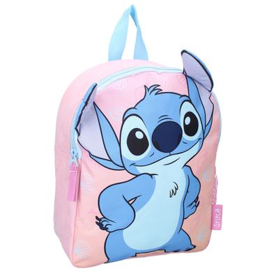 Stitch Rucksack Fluffy Friends Rosa Schultasche mit goldenen Details