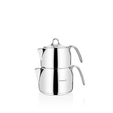 Korkmaz Perla Midi Teekannen-Set 0,7L/1,4L aus hochwertigem 18/10-Edelstahl
