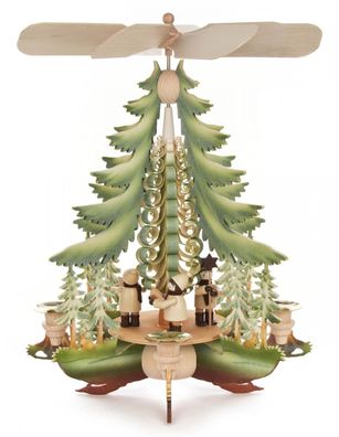 Pyramide farbig mit Kurrendesänger natur für Kerzen d=14mm BxHxT 27x36x27cm