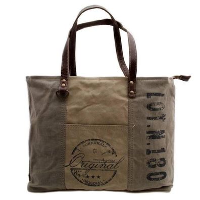 Gall & Zick, Canvas Shopper, Schultertasche mit Leder, SHT-188 1 St