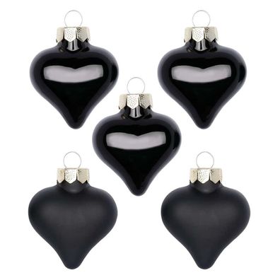 Herzen 8 Stk 4cm Ebony Black