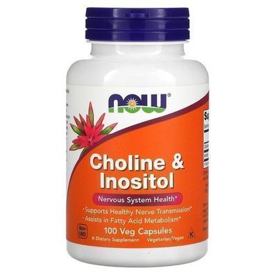 Now Foods Cholin & Inositol, 100 Kapseln - Unterstützung für Gehirn- und Nervenf