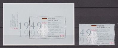 BRD 1999 postfrisch Block MiNr. 48 + 2050 50 Jahre Grundgesetz