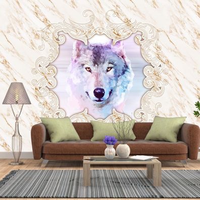 Vlies Fototapete Wandtapete Wandbilder 3D-Effekt Wolf Fototapeten 11571