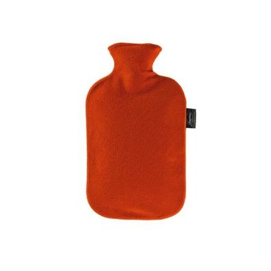 Wärmflasche mit Vliesbezug cranberry