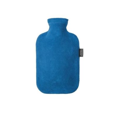 Wärmflasche mit Vliesbezug saphir